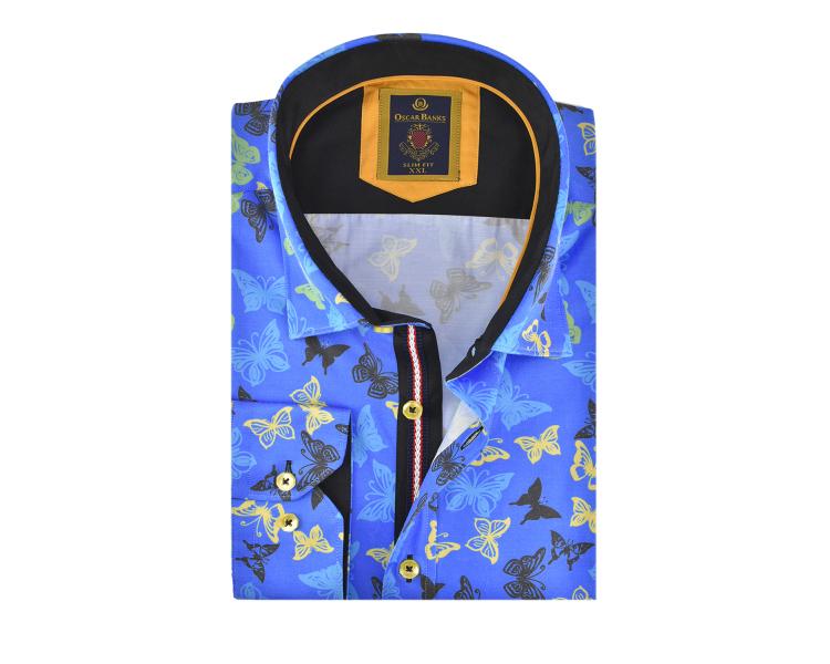 SL 6094 Apdrukāts krekls ar garām piedurknēm Vīriešu krekli