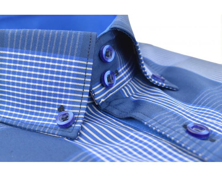 SL 5690 Мужская синяя рубашка в клетку Мужские рубашки