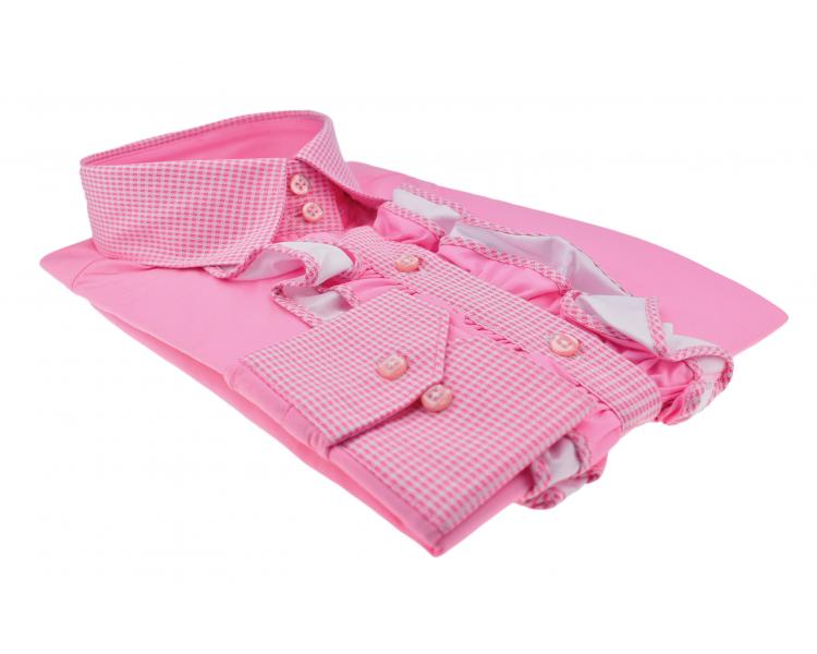 LL 3137-2 Розовая рубашка с круглым воротником Женские рубашки