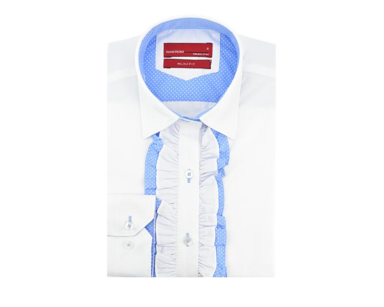 LL 3251 Белая рубашка с рюшами