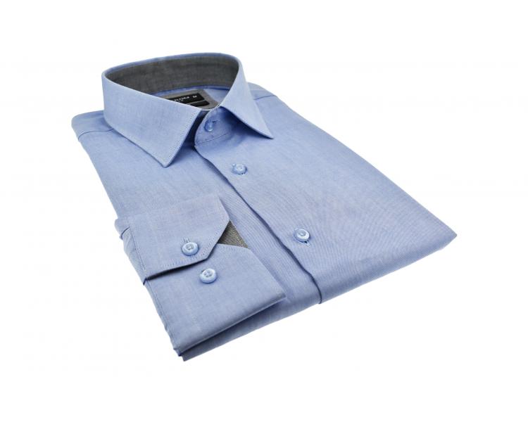 SL 5589 Голубая рубашка с фактурной текстурой Мужские рубашки