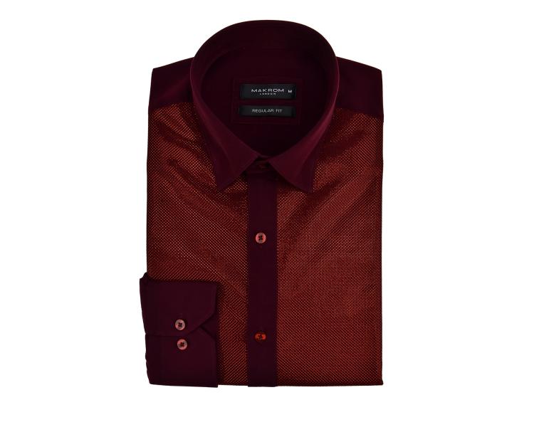 SL 5847 Мужская бордовая блестящая рубашка Мужские рубашки