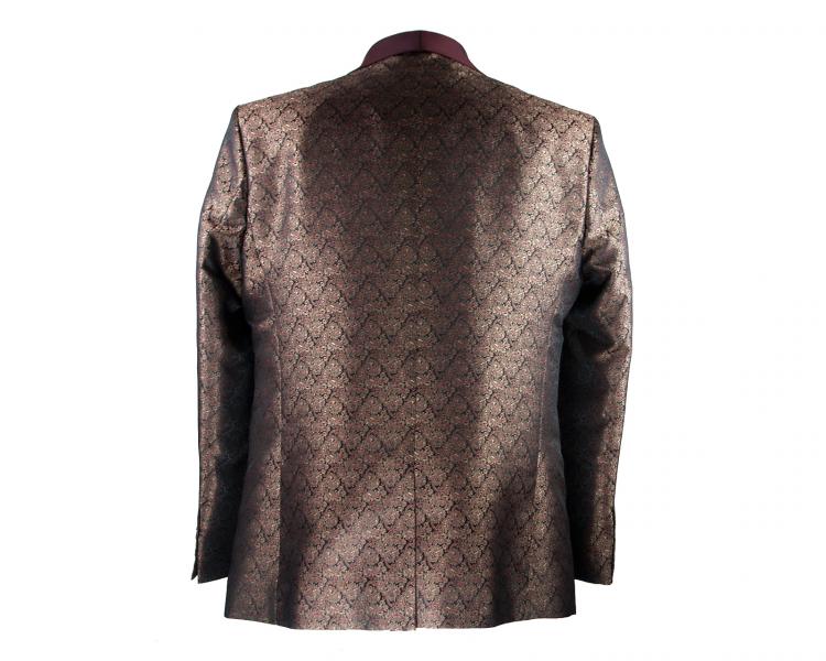 Men's gold & burgundy printed blazer