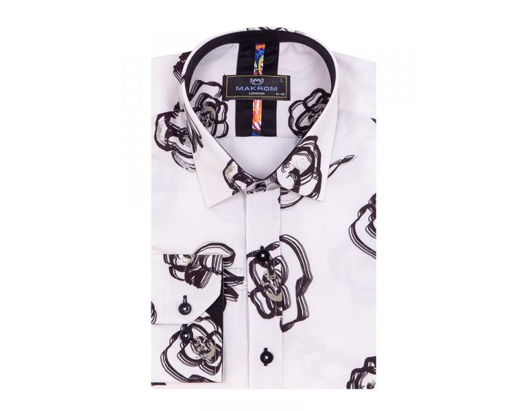 SL 7494 Apdrukāts krekls ar garām piedurknēm Vīriešu krekli