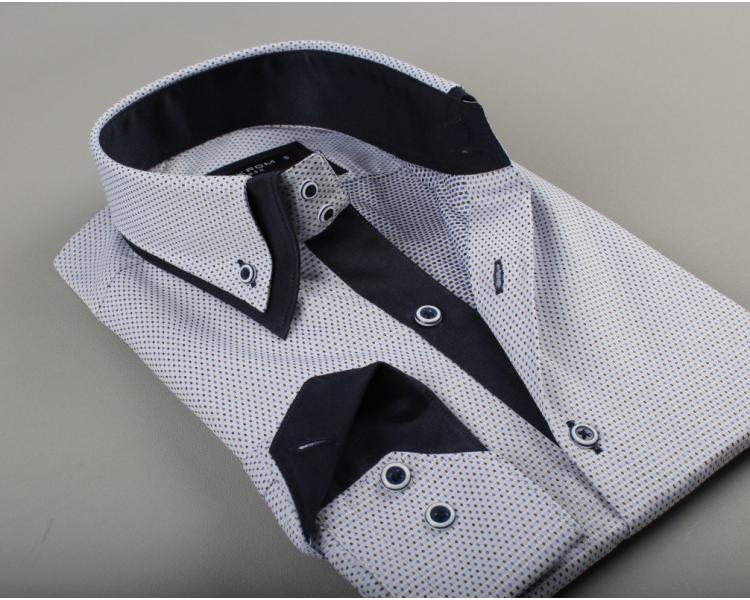 SL 5303-A Makrom Vīriešu krekls ar dubultu apkakli Vīriešu krekli