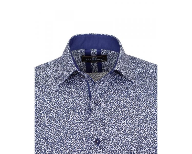 SL 6807 Синяя мужская рубашка с цветочным узором Мужские рубашки