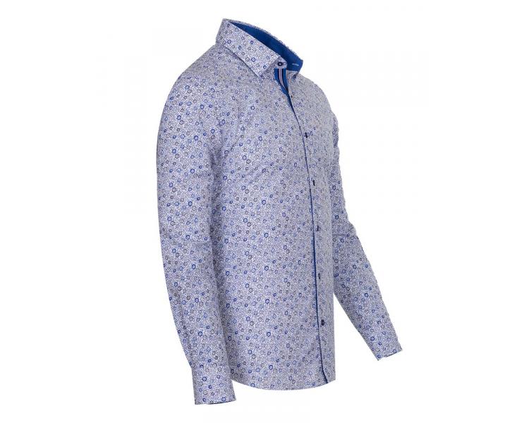 Рубашка с цветочным сине-черным микро узором SL 6681 Мужские рубашки