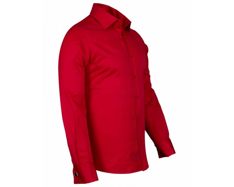 Men's red plain double cuff shirt with cufflinks SL 1045-B Vīriešu krekli
