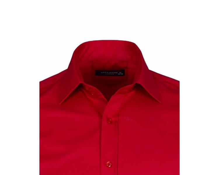 Men's red plain double cuff shirt with cufflinks SL 1045-B Vīriešu krekli