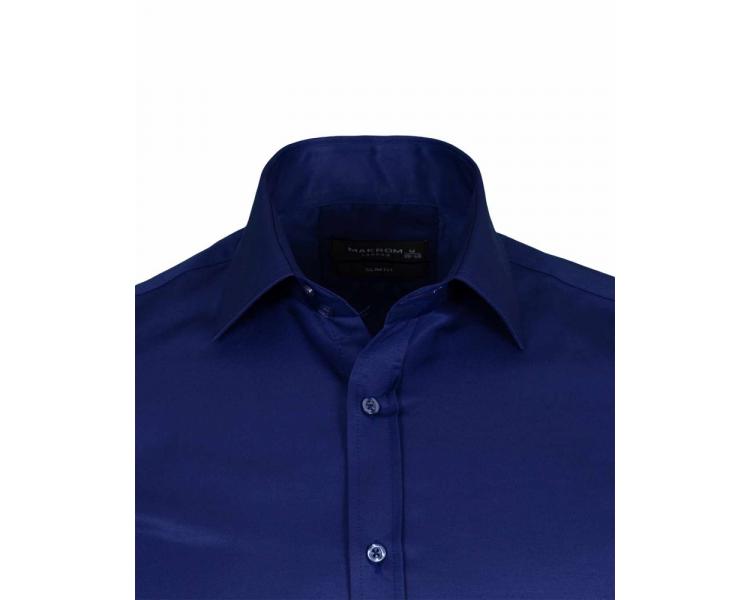 SL 1045-D Men's navy plain double cuff shirt with cufflinks Vīriešu krekli