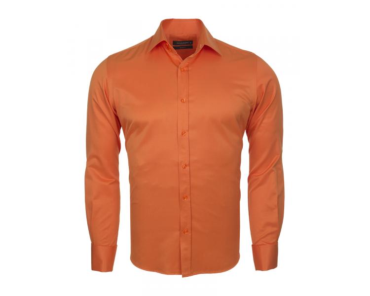 Оранжевая рубашка с двойным манжетом и запонками SL 1045-D