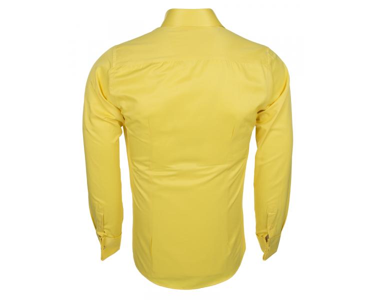 Желтая рубашка с французским манжетом и запонками SL 1045-D Мужские рубашки