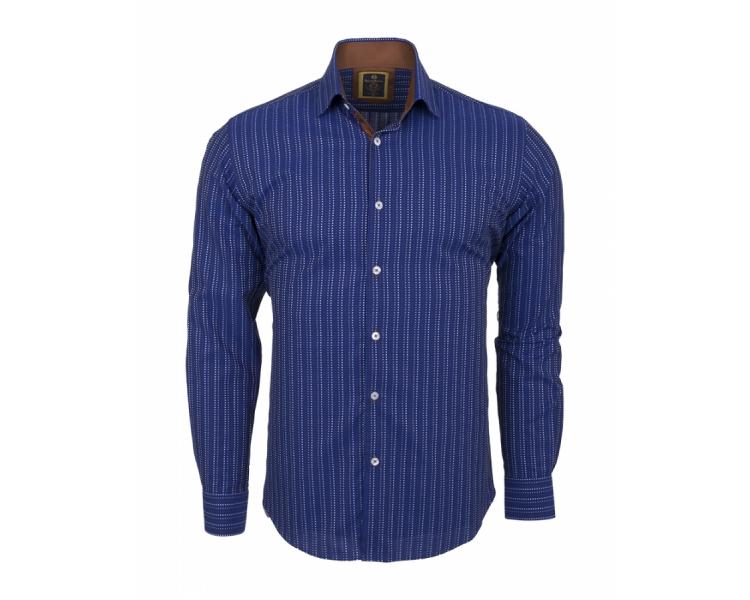SL 5973 Мужская синяя рубашка с микро-принтом Мужские рубашки