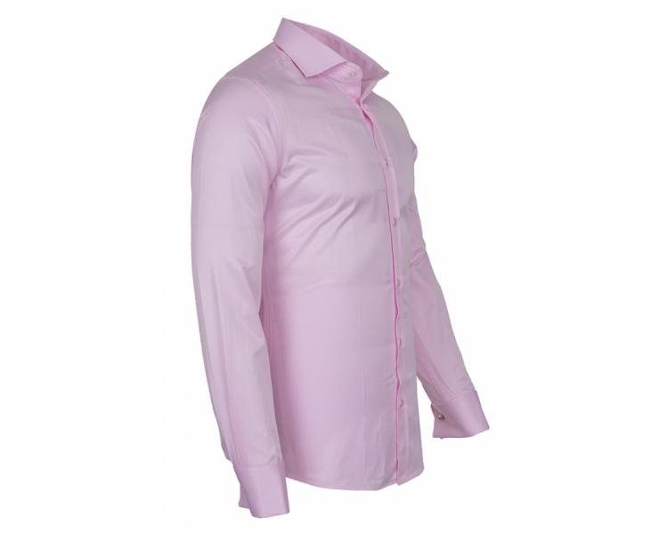 SL 6111 Men's pink plain double cuff shirt with cufflinks