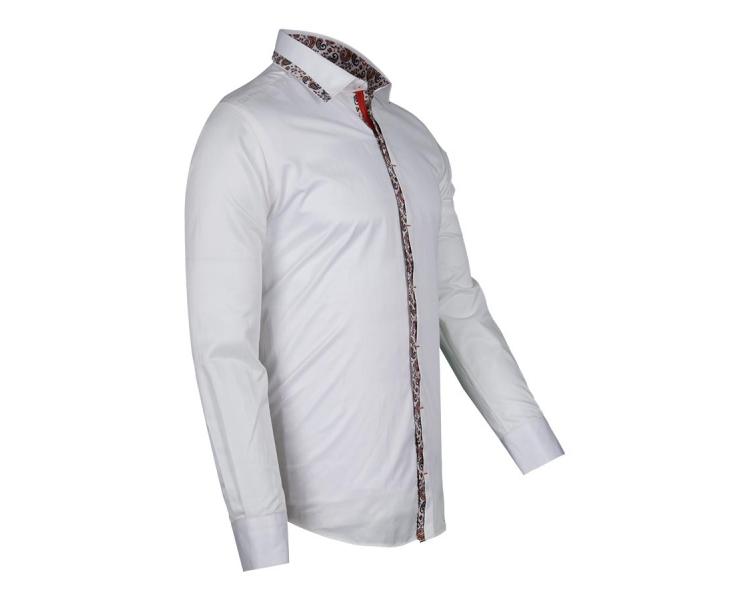 SL 6367 Кремово-белая рубашка с деталями Пейсли принт  Мужские рубашки