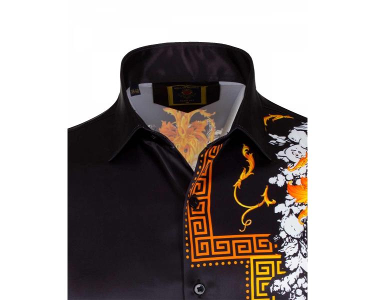 SL 6546 Сатиновая рубашка в стиле барокко с рисунком леопарда Мужские рубашки