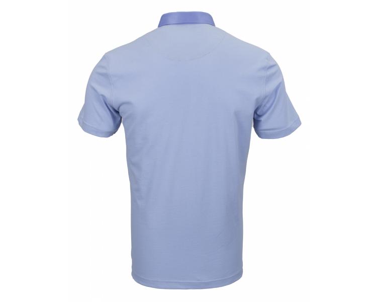 TS 1191 Голубая футболка-поло с контрастными вставками Скидки